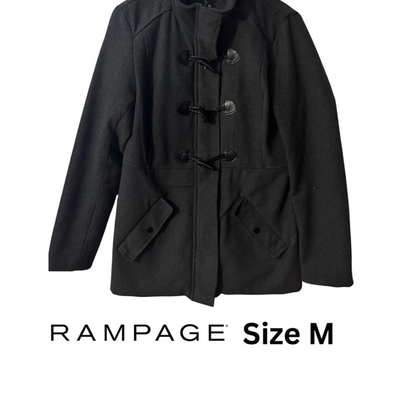 Rampage Jackets & Blazers - Rampage Coat Y2K Dark Grey Mid Length Toggle Size M GUC